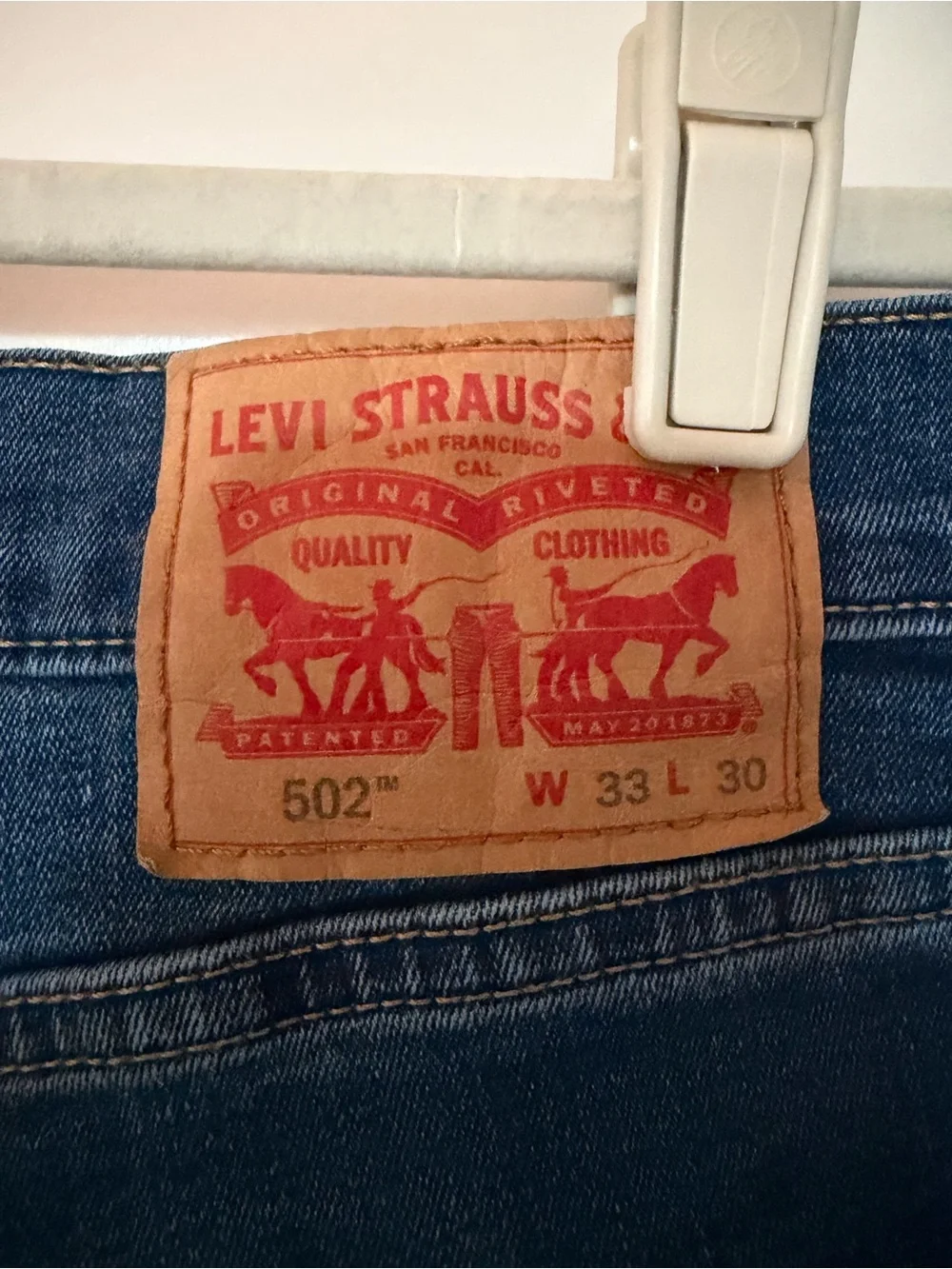 Levi’s 502 33 30 Classic Blue Denim Jeans